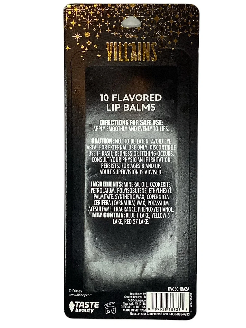 Disney Villains 10 Flavored Lip Balm Set By Taste Beauty